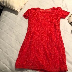 Red lace dress